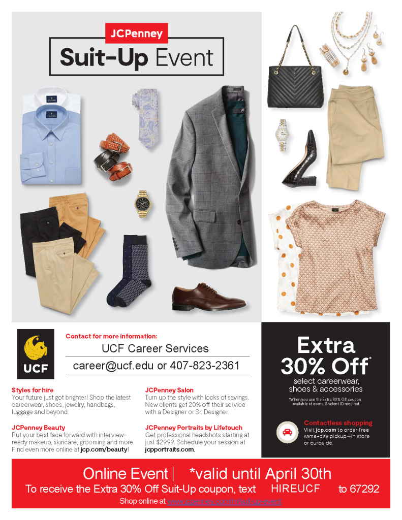 Receive 30 Off during JC Penney’s SuitUp Event • Office of Military and Veteran Student